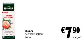 Promoties Humer pectorale balsem - Humer - Geldig van 17/01/2024 tot 30/01/2024 bij Colruyt