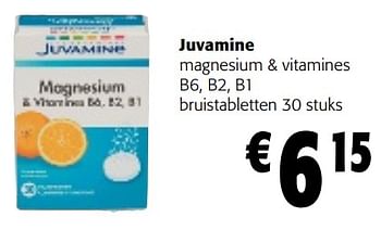 Promoties Juvamine magnesium + vitamines b6, b2, b1 bruistabletten - Juvamine - Geldig van 17/01/2024 tot 30/01/2024 bij Colruyt