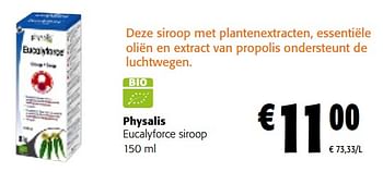 Promoties Physalis eucalyforce siroop - Physalis - Geldig van 17/01/2024 tot 30/01/2024 bij Colruyt