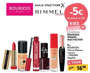Promoties Bourjois volume glamour mascara + rimmel nagellak - Huismerk - DI - Geldig van 17/01/2024 tot 30/01/2024 bij DI