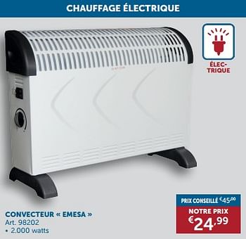 Promotions Beauheat convecteur emesa - Beauheat - Valide de 23/01/2024 à 26/02/2024 chez Zelfbouwmarkt