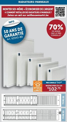 Promotions Beauheat radiateurs-panneaux - Beauheat - Valide de 23/01/2024 à 26/02/2024 chez Zelfbouwmarkt