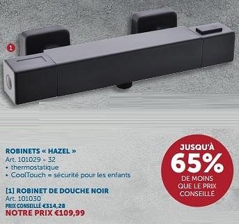 Promotions Robinet de douche noir hazel - Mio Bagno - Valide de 23/01/2024 à 26/02/2024 chez Zelfbouwmarkt