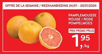 Promotions Pamplemousse rouge - Produit maison - Alvo - Valide de 17/01/2024 à 30/01/2024 chez Alvo