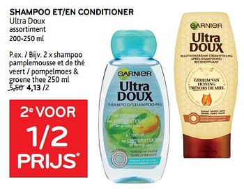 Promotions Shampoo et conditioner ultra doux 2e voor 1-2 prijs - Garnier - Valide de 17/01/2024 à 30/01/2024 chez Alvo