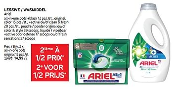 Promotions Lessive ariel 2ième à 1-2 prix - Ariel - Valide de 17/01/2024 à 30/01/2024 chez Alvo