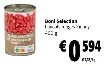 Promotions Boni selection haricots rouges kidney - Boni - Valide de 17/01/2024 à 30/01/2024 chez Colruyt