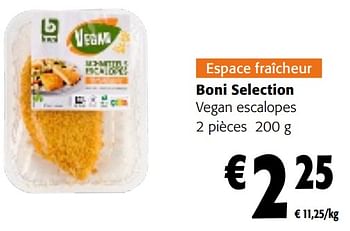 Promotions Boni selection vegan escalopes - Boni - Valide de 17/01/2024 à 30/01/2024 chez Colruyt