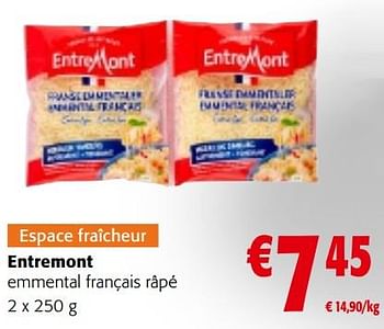 Promotions Entremont emmental français râpé - Entre Mont - Valide de 17/01/2024 à 30/01/2024 chez Colruyt