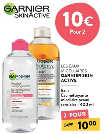 Promotions Eau nettoyante micellaire peaux sensibles - Garnier - Valide de 17/01/2024 à 30/01/2024 chez DI