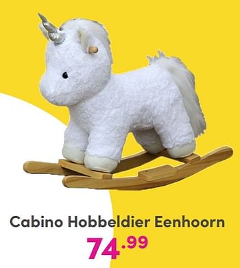 Promoties Cabino hobbeldier eenhoorn - Cabino - Geldig van 01/01/2024 tot 03/02/2024 bij Baby & Tiener Megastore