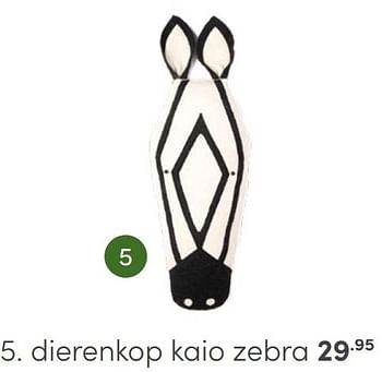 Promoties Dierenkop kaio zebra - Huismerk - Baby & Tiener Megastore - Geldig van 21/01/2024 tot 03/02/2024 bij Baby & Tiener Megastore