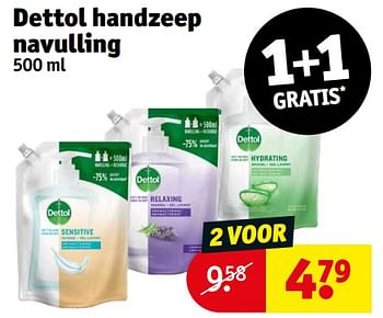Promoties Dettol handzeep navulling - Dettol - Geldig van 23/01/2024 tot 28/01/2024 bij Kruidvat