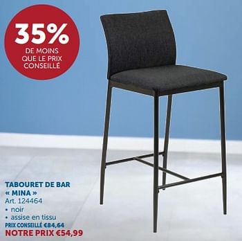 Promotions Tabouret de bar mina - Produit maison - Zelfbouwmarkt - Valide de 23/01/2024 à 26/02/2024 chez Zelfbouwmarkt