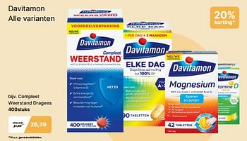 Promoties Davitamon compleet weerstand dragees - Davitamon - Geldig van 10/01/2024 tot 27/01/2024 bij De Online Drogist