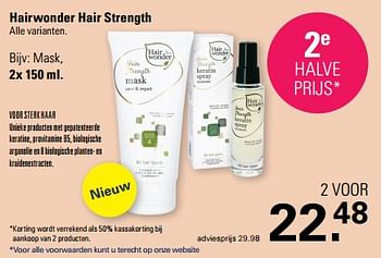 Promoties Hairwonder hair strength mask - Hairwonder - Geldig van 10/01/2024 tot 27/01/2024 bij De Online Drogist