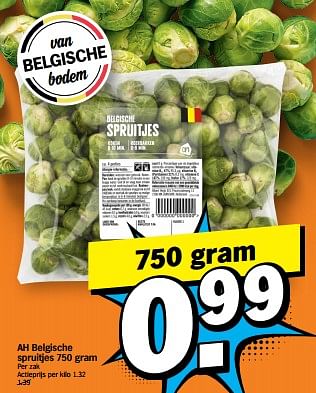 Promoties Ah belgische spruitjes - Huismerk - Albert Heijn - Geldig van 22/01/2024 tot 28/01/2024 bij Albert Heijn