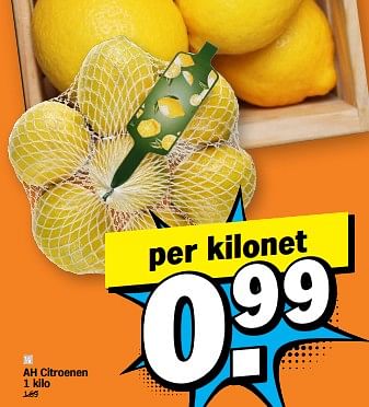 Promoties Ah citroenen - Huismerk - Albert Heijn - Geldig van 22/01/2024 tot 28/01/2024 bij Albert Heijn
