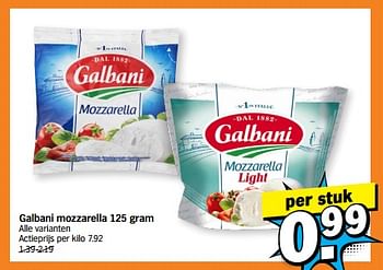 Promoties Galbani mozzarella - Galbani - Geldig van 22/01/2024 tot 28/01/2024 bij Albert Heijn