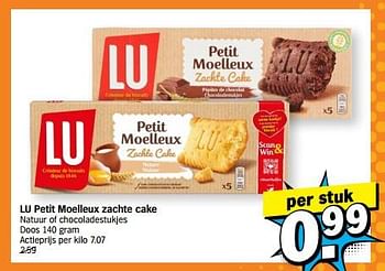 Promoties Lu petit moelleux zachte cake - Lu - Geldig van 22/01/2024 tot 28/01/2024 bij Albert Heijn