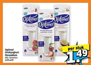 Promoties Optimel drinkyoghurt literpakken - Optimel - Geldig van 22/01/2024 tot 28/01/2024 bij Albert Heijn