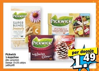 Promoties Pickwick 1-kopsthee - Pickwick - Geldig van 22/01/2024 tot 28/01/2024 bij Albert Heijn