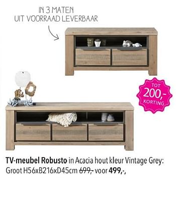 Promotions Tv-meubel robusto groot - Produit Maison - Pronto Wonen - Valide de 22/01/2024 à 27/04/2024 chez Pronto Wonen
