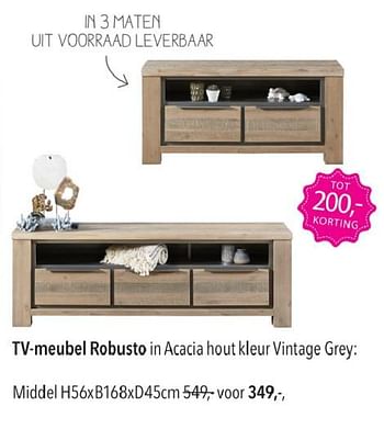 Promoties Tv-meubel robusto middel - Huismerk - Pronto Wonen - Geldig van 22/01/2024 tot 27/04/2024 bij Pronto Wonen