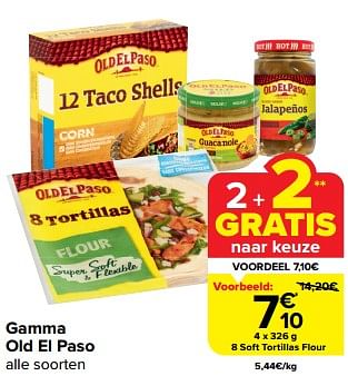 Promoties 8 soft tortillas flour old el paso - Old El Paso - Geldig van 24/01/2024 tot 30/01/2024 bij Carrefour