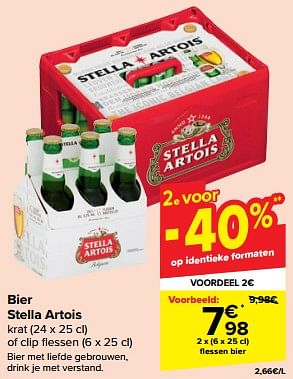 Promoties Bier stella artois - Stella Artois - Geldig van 24/01/2024 tot 30/01/2024 bij Carrefour