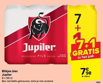 Promoties Blikjes bier jupiler - Jupiler - Geldig van 24/01/2024 tot 30/01/2024 bij Carrefour