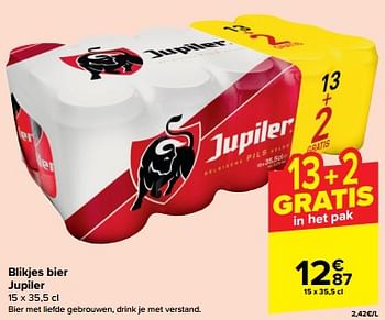 Promoties Blikjes bier jupiler - Jupiler - Geldig van 24/01/2024 tot 30/01/2024 bij Carrefour