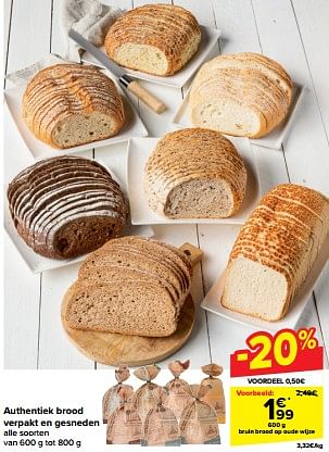 Promoties Bruin brood op oude wijze - Huismerk - Carrefour  - Geldig van 24/01/2024 tot 30/01/2024 bij Carrefour