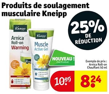 Promotions Arnica roll-on chauffant - Kneipp - Valide de 23/01/2024 à 28/01/2024 chez Kruidvat