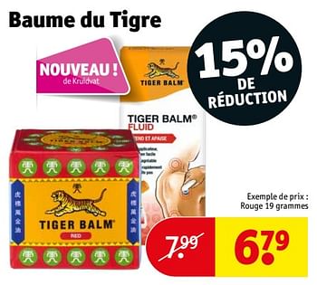 Promotions Baume du tigre rouge - Tiger Balm - Valide de 23/01/2024 à 28/01/2024 chez Kruidvat