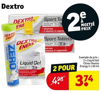 Promotions Liquid gel citron dextro energy - Dextro Energy - Valide de 23/01/2024 à 28/01/2024 chez Kruidvat