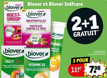 Promotions Vitamine c biover - Biover - Valide de 23/01/2024 à 28/01/2024 chez Kruidvat