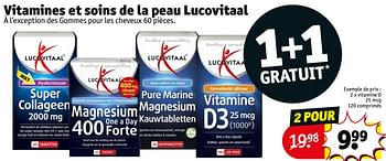 Promotions Vitamine d 25 mcg - Lucovitaal - Valide de 23/01/2024 à 28/01/2024 chez Kruidvat