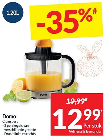 Promoties Domo elektro citruspers - Domo elektro - Geldig van 23/01/2024 tot 28/01/2024 bij Intermarche