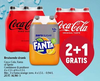 Promoties Bruisende drank fanta orange zero - Fanta - Geldig van 25/01/2024 tot 31/01/2024 bij Delhaize