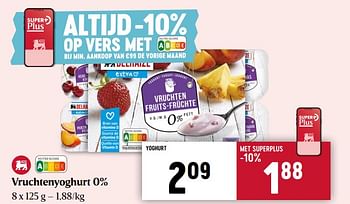 Promoties Vruchtenyoghurt 0% - Huismerk - Delhaize - Geldig van 25/01/2024 tot 31/01/2024 bij Delhaize