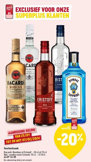 Promoties Wodka rood, eristoff - Eristoff - Geldig van 25/01/2024 tot 31/01/2024 bij Delhaize