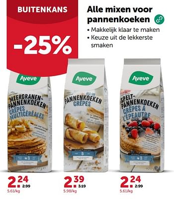 Promoties Mixen voor pannenkoeken - Huismerk - Aveve - Geldig van 24/01/2024 tot 04/02/2024 bij Aveve