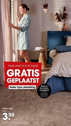 Promoties Vinyl + tapijt - Huismerk - Kwantum - Geldig van 25/01/2024 tot 28/01/2024 bij Kwantum