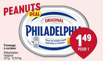 Promotions Fromage à tartiner philadelphia original - Philadelphia - Valide de 25/01/2024 à 31/01/2024 chez Delhaize