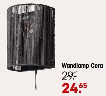 Promoties Wandlamp cera - Huismerk - Kwantum - Geldig van 25/01/2024 tot 28/01/2024 bij Kwantum