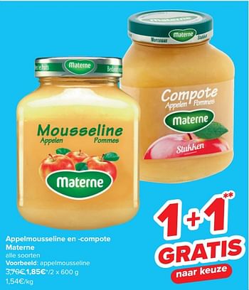 Promoties Appelmousseline - Materne - Geldig van 24/01/2024 tot 05/02/2024 bij Carrefour