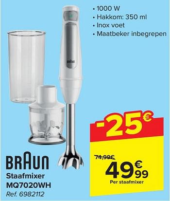 Promoties Braun staafmixer mq7020wh - Braun - Geldig van 24/01/2024 tot 05/02/2024 bij Carrefour