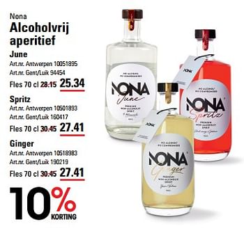 Promoties Alcoholvrij aperitief - Nona - Geldig van 25/01/2024 tot 19/02/2024 bij Sligro