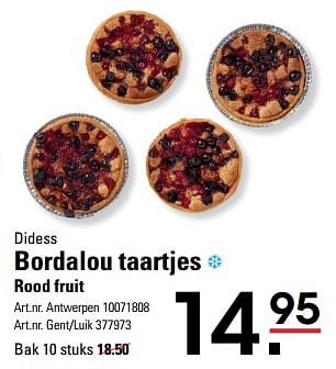 Promoties Bordalou taartjes - Didess - Geldig van 25/01/2024 tot 19/02/2024 bij Sligro